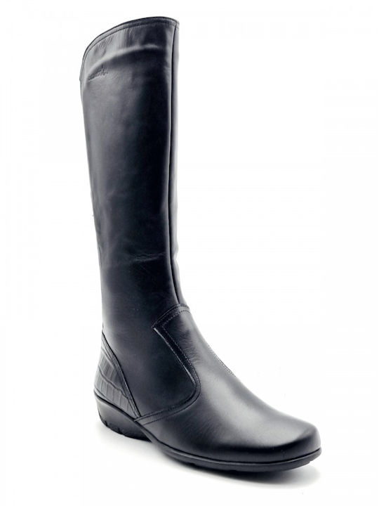 Leder Damenstiefel Schwarz