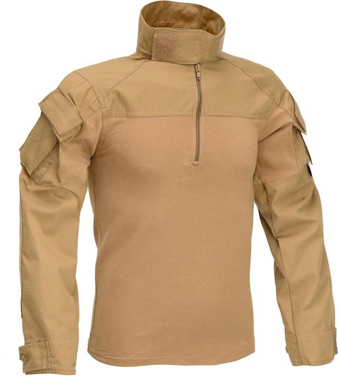 Defcon 5 Long Sleeve Blouse Army In Beige Colour Coyote 007338