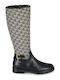 Leather Riding Boots with Zipper Emelie Black