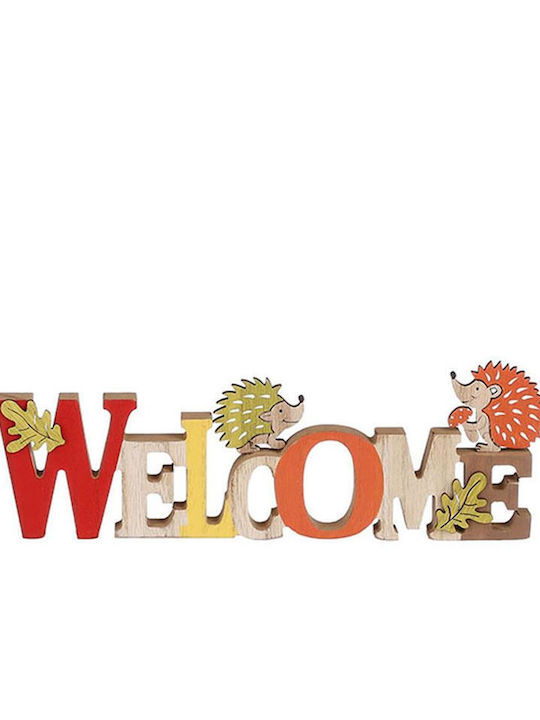 Atmosphera Christmas Wooden Figure Sign Length 30cm Welcome