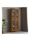 Floor Particle Board Living Room Display Cabinet with Glass Δρυς 69.5x34x90cm