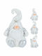 JK Home Decoration Iluminată De Crăciun Figurină Pitic Alb Înălțime 22cm. 3buc