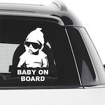 Auto Gs Σήμα Baby on Board με Αυτοκόλλητο Λευκό