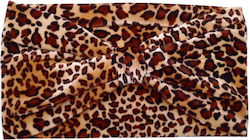 Velvet Leopard Print Turban Headband with Bow in the Center 12.5CM 6