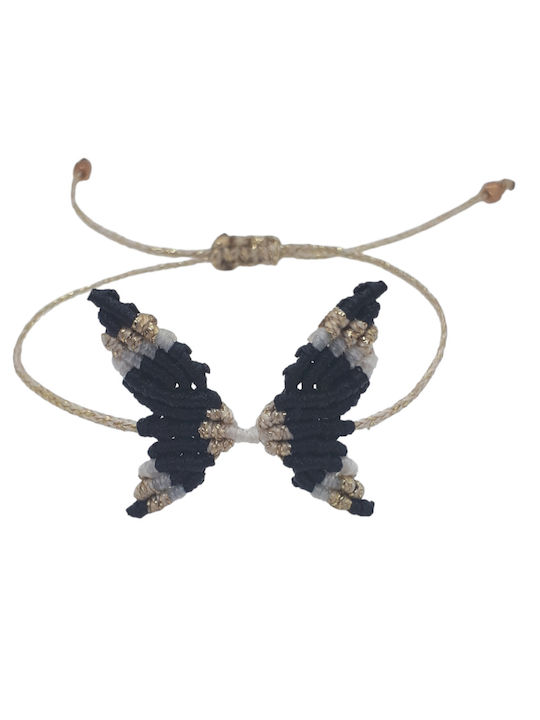 Macrame bracelet Ananna Butterfly Black