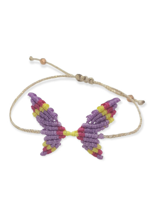 Macrame bracelet Ananna Butterfly Purple