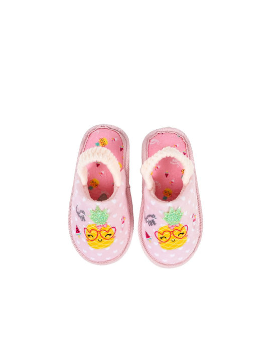 Pink children's slippers pineapple