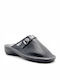 Lederne Winter Damen Hausschuhe Schwarze