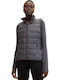 Women's Short Puffer Jacket for Winter Gray