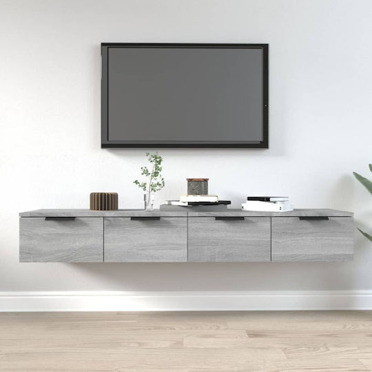 Hängeschrank fürs Wohnzimmer aus Spanplatte Grau 68x30x20 cm