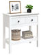 Solid Wood Console Table White L75xW35xH75cm