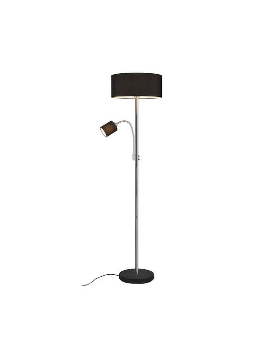 Trio Lighting Motel Floor Lamp H163xW40cm. with Socket for Bulb E27 Silver