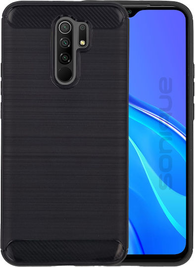 Sonique Brushed Carbon Back Cover Silicone / Plastic Black (Redmi 9)