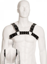 Body Leather Bull Dog Harness Black