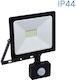 Vivalux Waterproof LED Flood Light 20W Cold White 6400K with Motion Sensor IP44