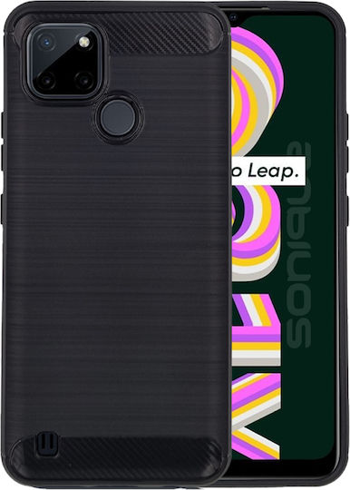 Sonique Brushed Carbon Back Cover Silicone / Plastic Black (Realme C21Y / C25Y)