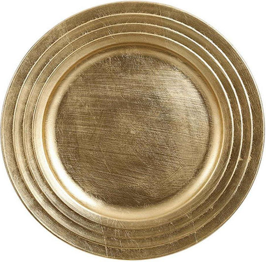 Atmosphera Weihnachtlich Platte Kunststoff Gold D33cm.