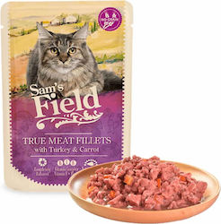 Sam's Field True Meat Fillets Υγρή Τροφή Γάτας σε Φακελάκι με Γαλοπούλα 85gr