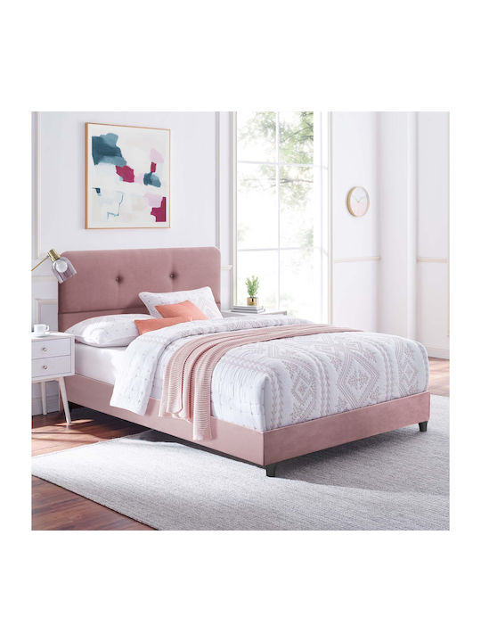 Dolores Semi-Double Bed Upholstered with Velvet...