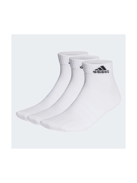 Adidas Thin and Light Running Κάλτσες Λευκές 3 Ζεύγη
