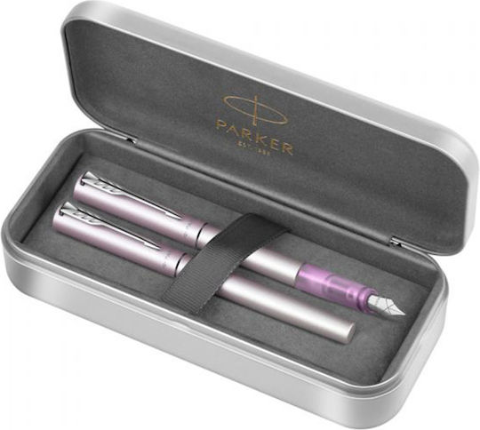 Parker Vector XL Lilac Σετ Στυλό Rollerball Medium με Πένα Medium Μωβ σε Θήκη (σε Μεταλλική Κασετίνα)
