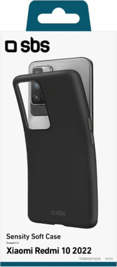 SBS Sensity Задна корица Силикон Черен (Redmi 10 / 10 2022)