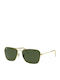 Ray Ban Caravan Unisex Sunglasses with Gold Metal Frame and Green Lens RB3136 001