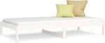 Bed Base Single made of Wood White 90x190x30cm