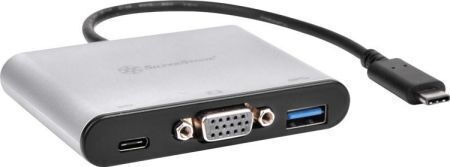 Silverstone USB-C Docking Station mit Silber (SST-EP06C)