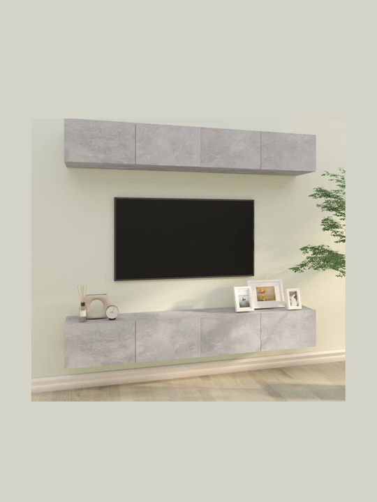 Wohnzimmer TV-Einheit Γκρι 4τμχ L100xB30xH30cm