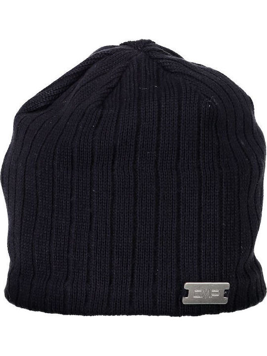 Männer Beanie Mit Rib Strick Schwarz Blau