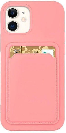 Hurtel Card Umschlag Rückseite Silikon mit Kartenhalter Rosa (Samsung Galaxy A73)
