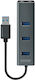 Savio USB-Hub 3 Anschlüsse USB 3.1 mit USB-A Anschluss Grau