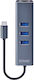 Savio AK-57 Hub USB 3 Porturi USB 3.1 cu Conectare USB-C Ethernet Gri