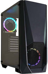Xilence XG141 Gaming Midi Tower Κουτί Υπολογιστή με Πλαϊνό Παράθυρο και RGB Φωτισμό Μαύρο