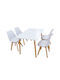 Τραπέζι Κουζίνας Logan Plus με 4 Καρέκλες 120x80εκ. White