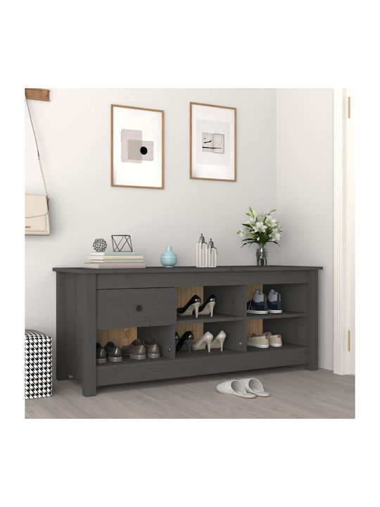 Schuhschrank aus Massivholz mit 5 Regalen Grey L110xW38xH45.5cm
