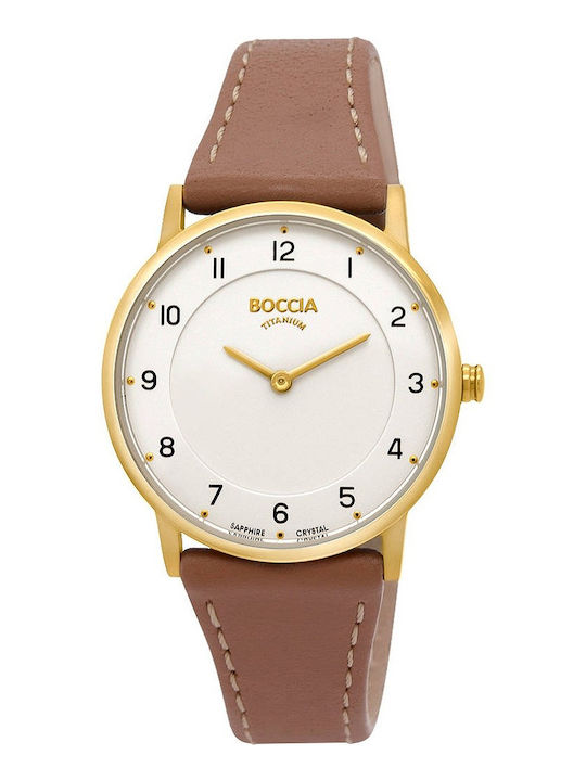 Boccia Γυναικείο Ρολόι 32mm Μπαταρίας με Καφέ Δ...