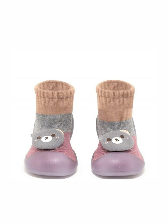 CHILDRENLAND STOPPER SOCKS CHILA147 PINK BEAR