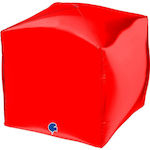 Μπαλόνι Foil Τετράγωνο 4D Κύβος Κόκκινο 39εκ.