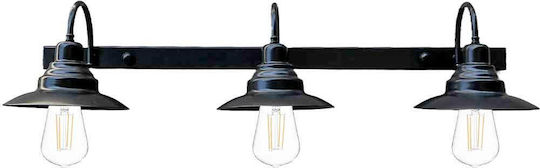 Vintage Lamp Wall with Socket E27 Black