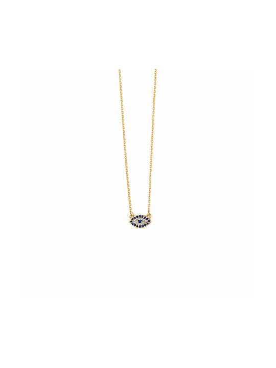 Necklace Eye from Gold 9 K with Zircon