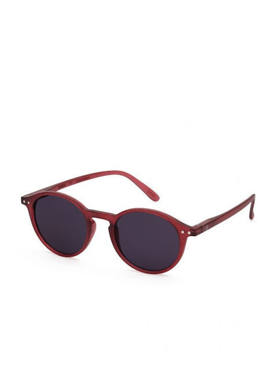 Izipizi D Sunglasses with Rosy Red Plastic Frame and Gray Lens