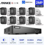 ANNKE DW81KD 8CH 5MP DVR + 8 CT1GZ 2MP 2.8mm BULLET EXTERNAL FULL SET