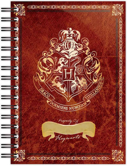 Blue Sky Studios Harry Potter Hogwarts Notebook Σημειωματάριο Σπιράλ A5 Κόκκινο