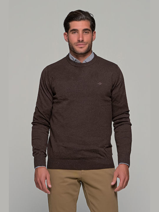 Gnious Men's Long Sleeve Sweater Brown