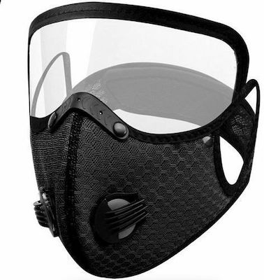 Sports mask with removable protective gel screen with 2 valves, carbon filter and scrubber - C02SE OEM