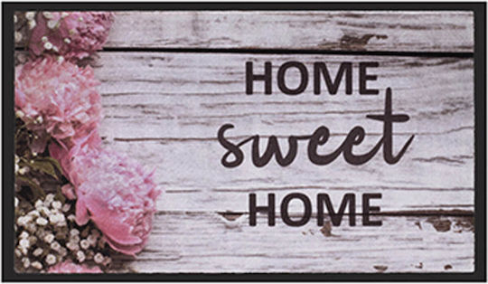 Sdim Πατάκι Εισόδου Μοκέτα Home Sweet Home Peonies Beige - Pink 45x75εκ. 585-4575-175 Beige - Pink