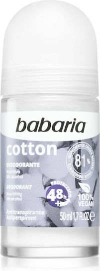 Babaria Cotton 100% Vegan Дезодорант 48h в Рол-он 50мл