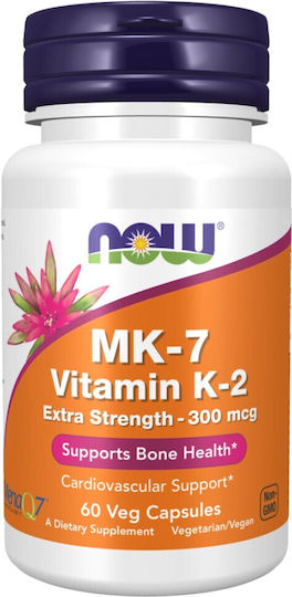 Now Foods MK-7 Vitamin K-2 Витамин за Здравето на костите 300mcg 60 вегетариански капсули